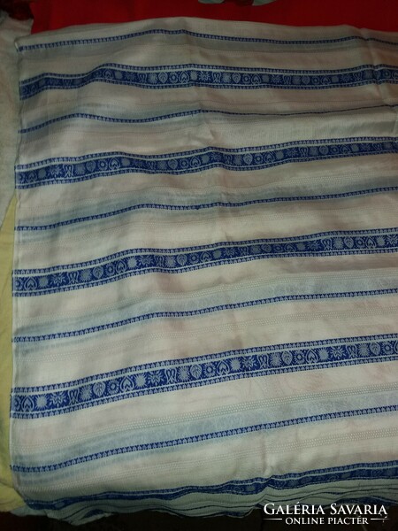 Pair of antique woven blue and white folk curtains together 188 x 228 cm / piece according to the pictures