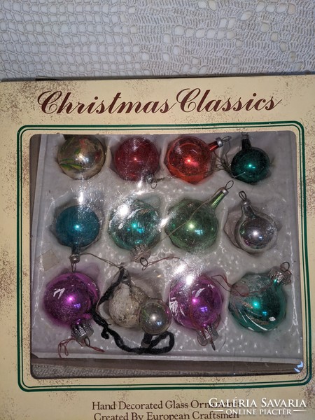 Glass Christmas tree ornament set