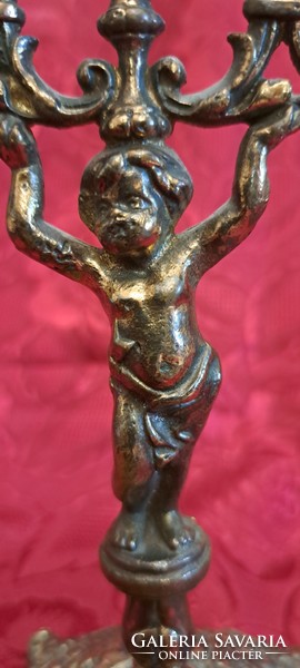 Copper candle holder, putto candle holder (m4540)