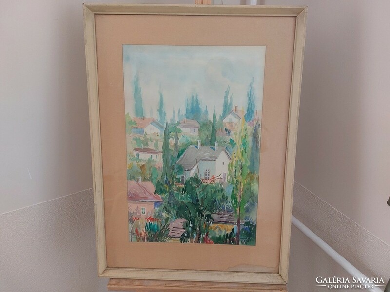 (K) Dicházy István gyönyörű akvarell festménye 53x74 cm kerettel.