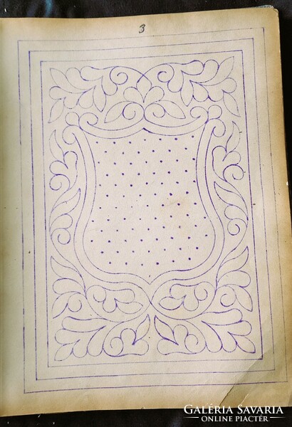 Approx. 1848 Annotated Hungarian sample book 53 graphic drawings cardboard sharp contour size: 36 x 28 cm