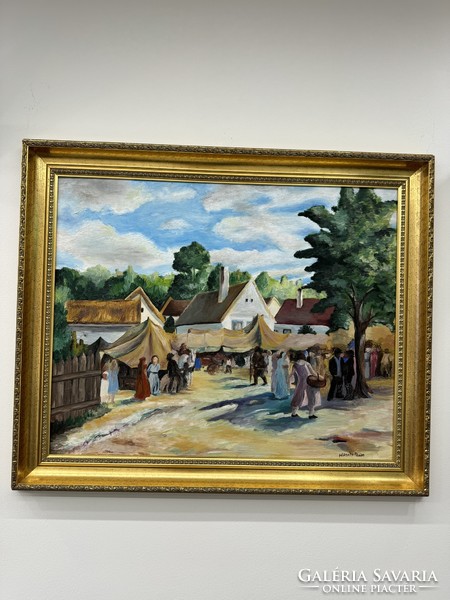 Határvőlgyi painter - people at the fair