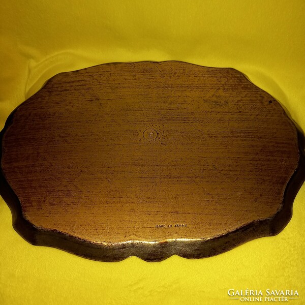 Italian, marked, Florentine baroque style wooden tray,