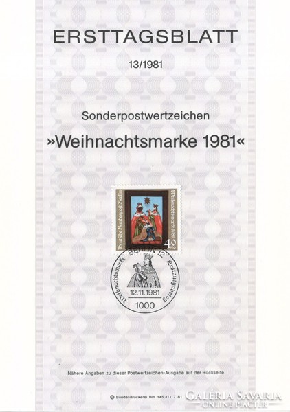 Etb 0013 (berlin) mi etb 13-1981 €1.00