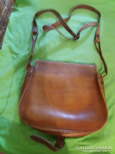 Antique leather trunk shape original Ziegler (Szeged) leather bag 27 x 20 cm according to the pictures