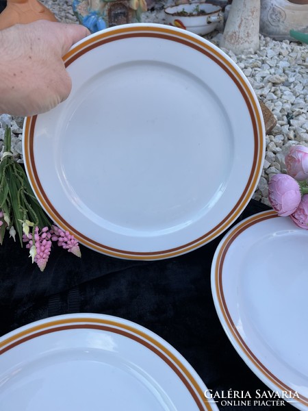 3 Great Plains porcelain yellow striped flat plates flat plate nostalgia menzás