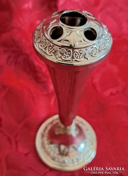 Silver plated vase, graceful potpourri (m4523)