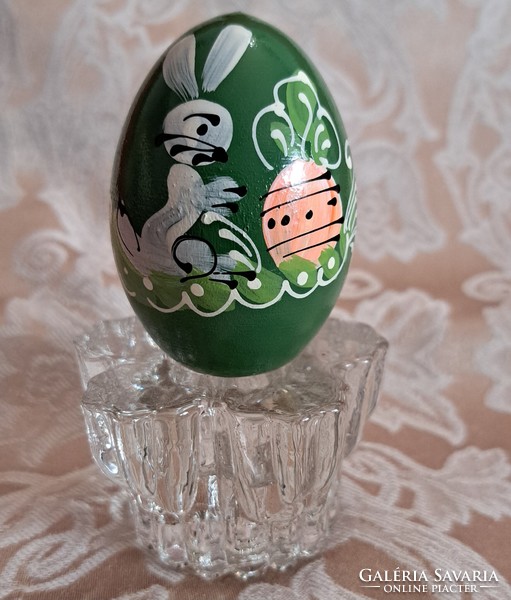 Bunny male egg, Easter wooden egg (m4535)