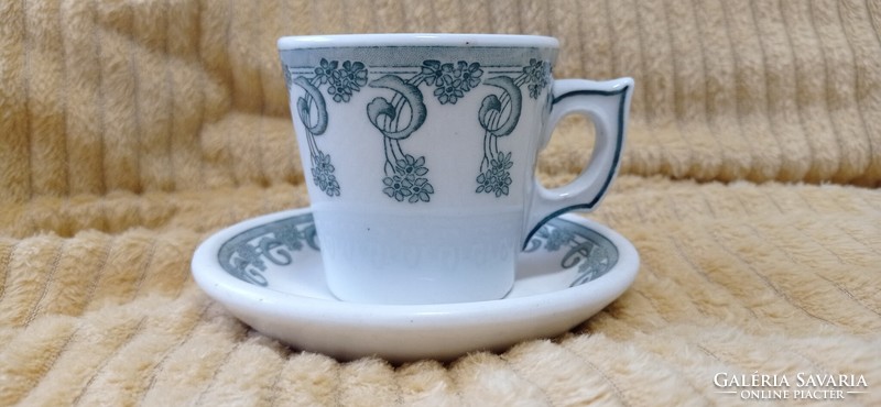 Antique, heart-stamped, Zsolnay cup. Coffee tea cup. Cafe house.