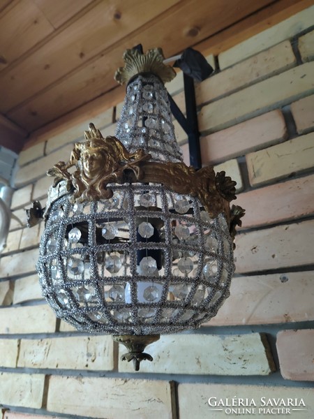 French empire laced basket glass crystal chandelier lamp