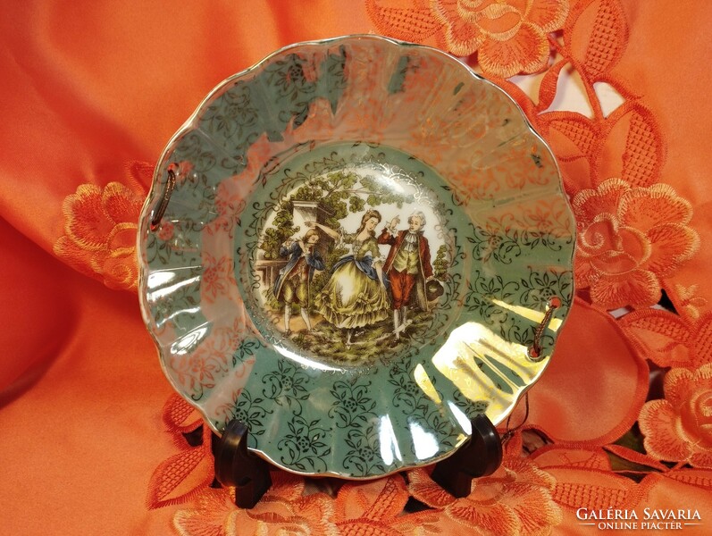Antique Japanese romantic scene porcelain deep bowl, plate