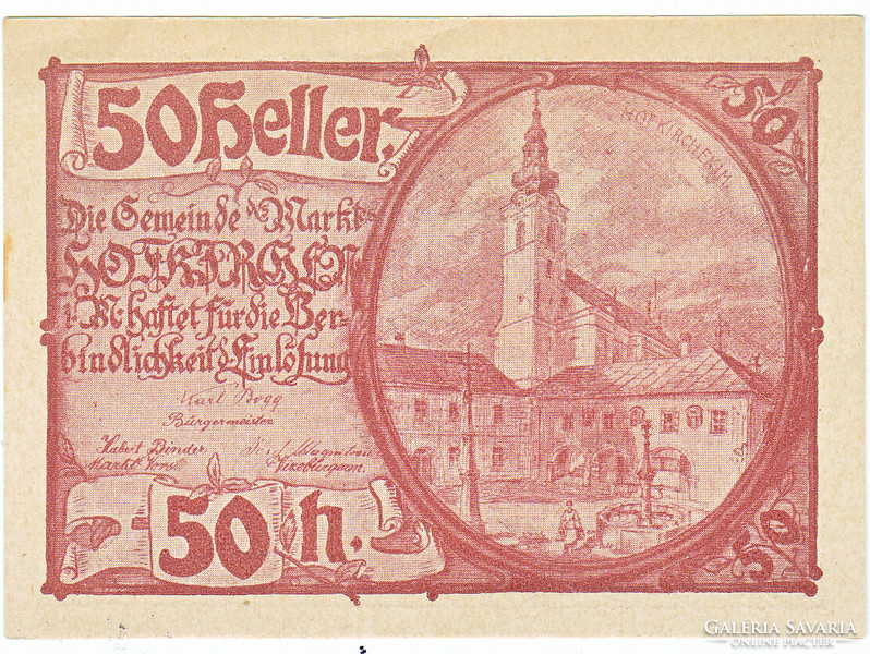 Osztrák szükségpénz  50 heller 1920