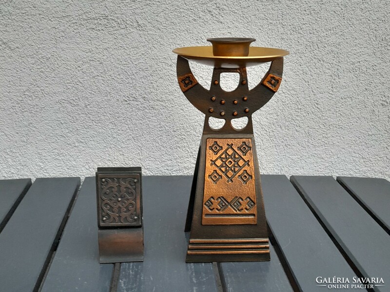 Soviet Russian juried candle holder and match holder in one