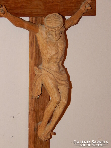 Large wooden cross, corpus, crucifix in excellent condition; . From the early 1900s