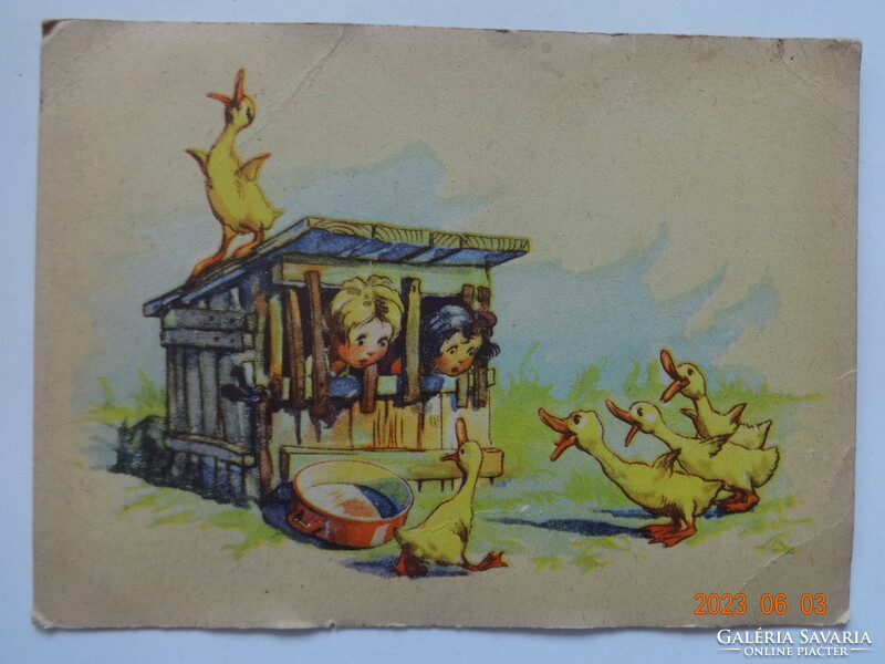 Old, antique graphic greeting card