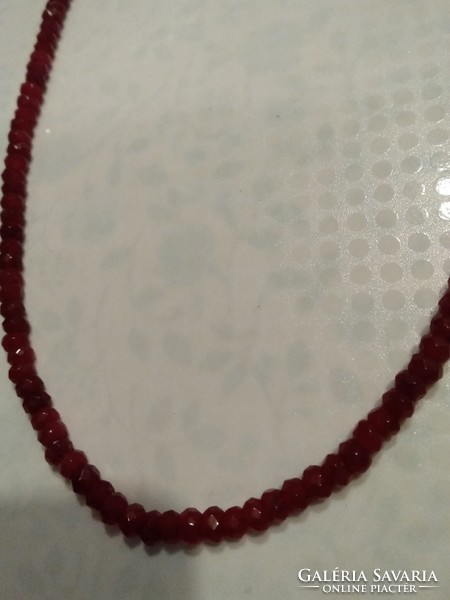 Nice showy faceted ruby stone necklace