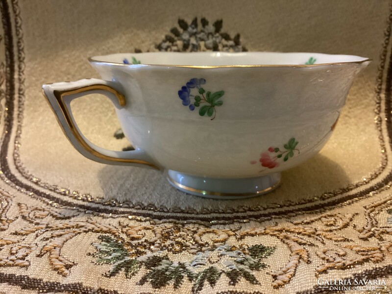 Ó Herend marked porcelain teacup with butterflies and flowers
