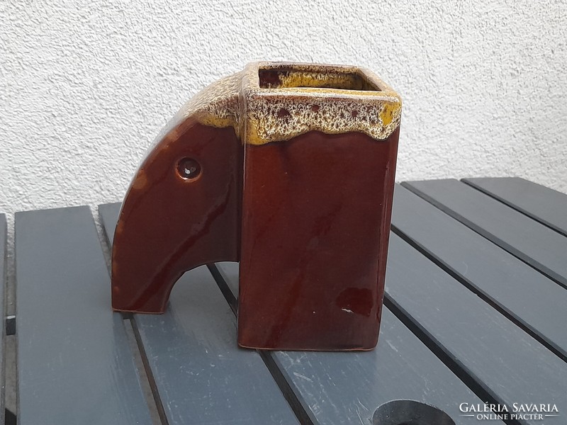 Art-deco elefánt kerámia váza vagy kaspó