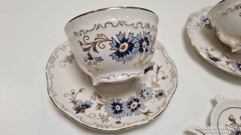 Zsolnay mini tea set for 2 with cornflower pattern
