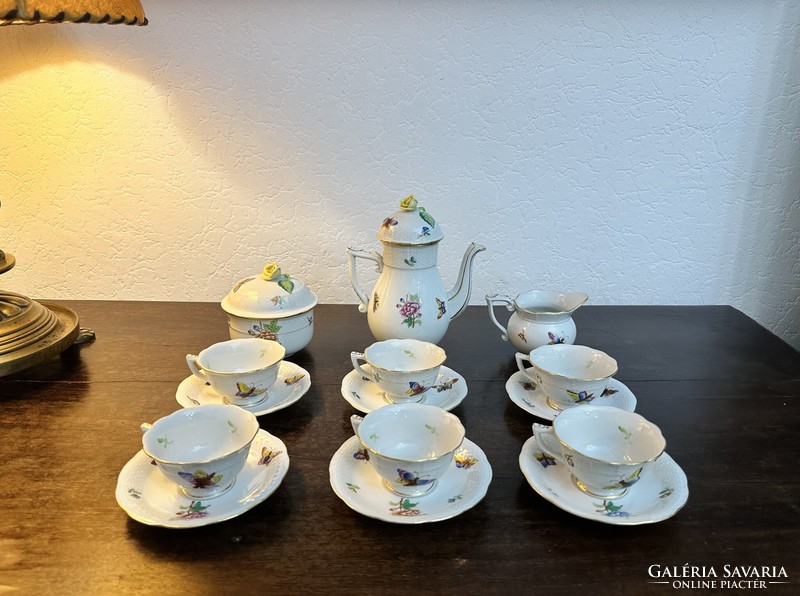 6-person coffee set with Victorian pattern from Old Herend