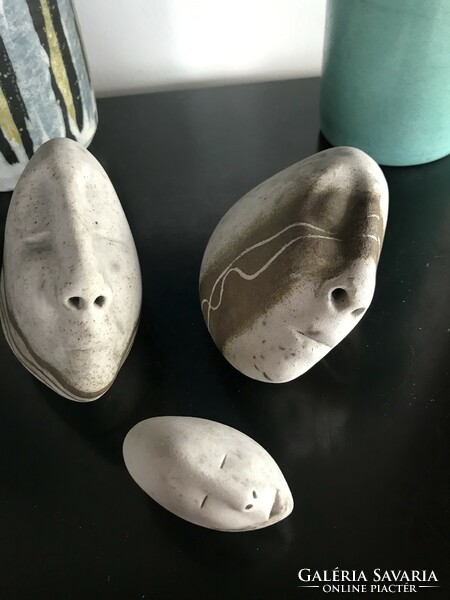 Miklós Bercsényi: 3 plastic heads (20/c)