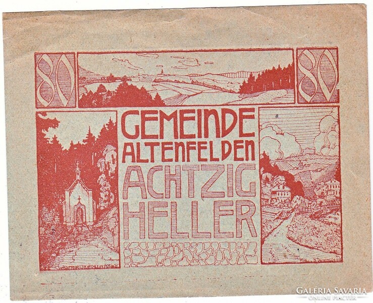 Austrian emergency money 80 heller 1920
