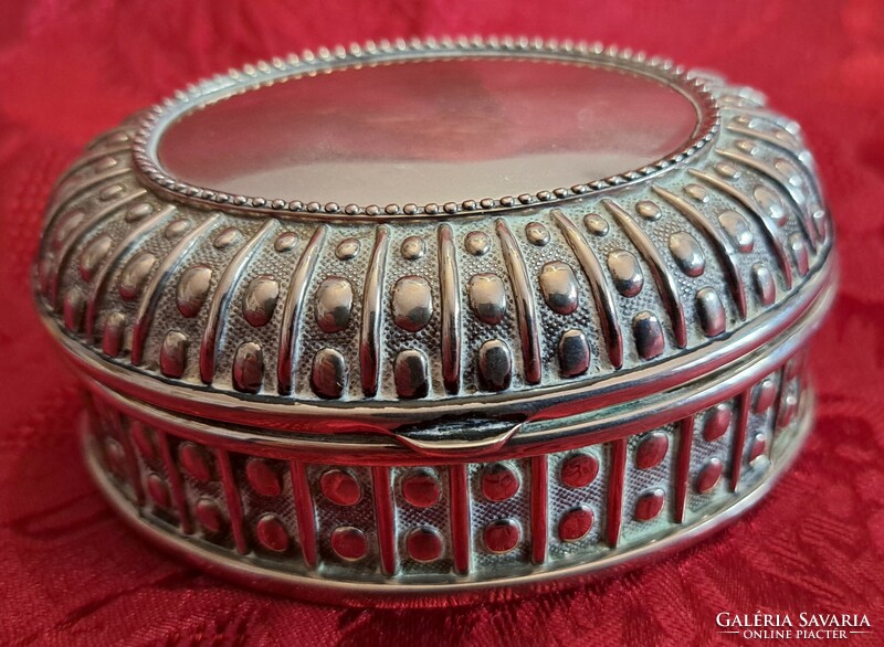 Silver-plated jewelry box, small box (m4537)