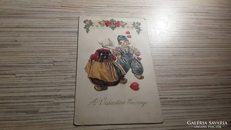 Antique embossed greeting postcard.