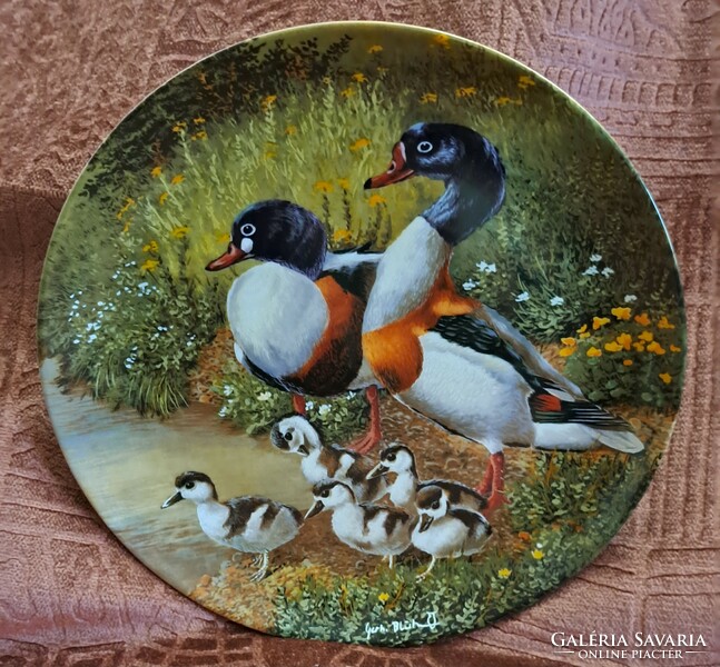 Birds porcelain plate, wall plate with ducks (l4562)