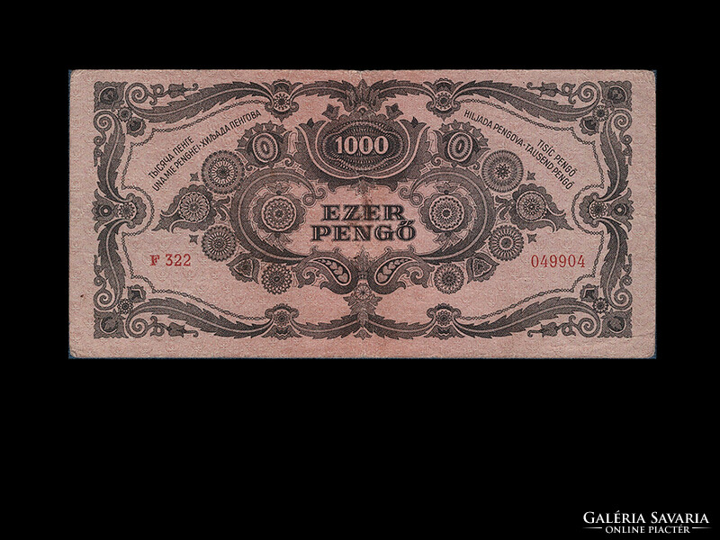 1000 Pengő 1945 - with dezma stamp (read!)