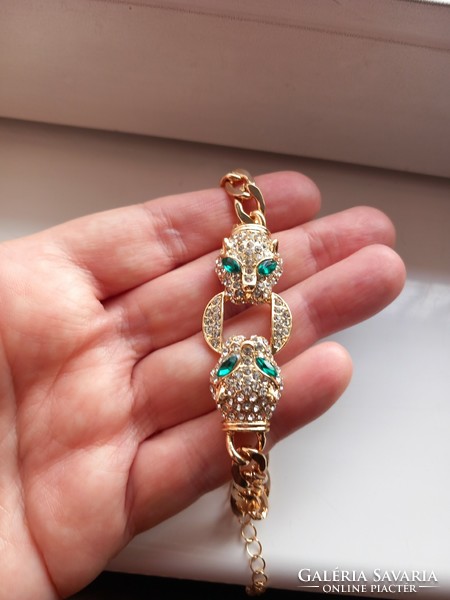 Gold-plated leopard bracelet