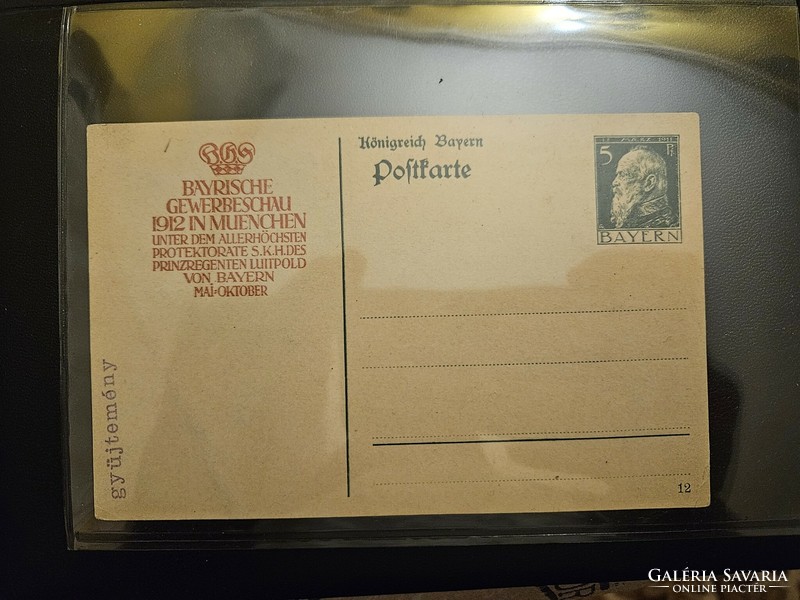 1911-es 5 Pfennig díjjegyes levelezőlapot Ónémet állam Bayern