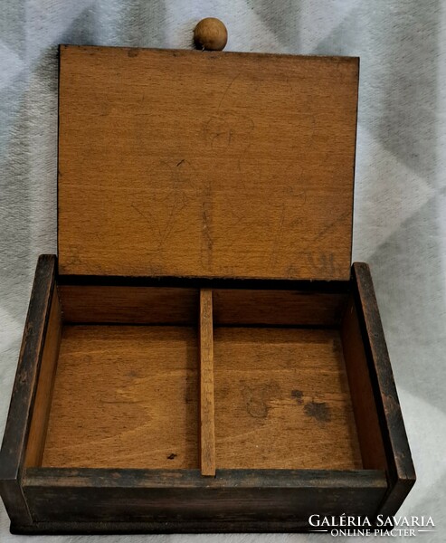 Old wooden card holder box (l4569)