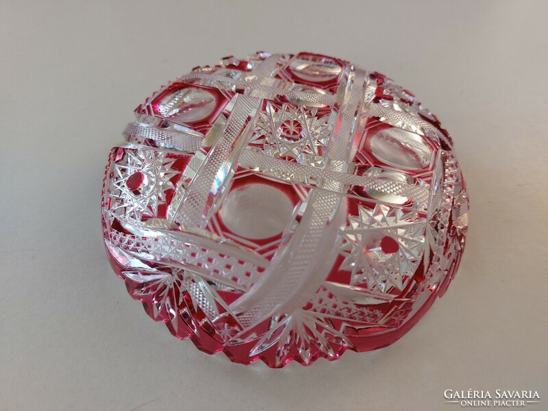 Old lead crystal bowl polished crystal decorative bowl 14 cm