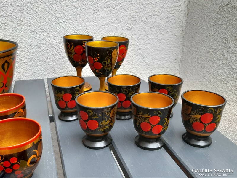 HUF 1 beautiful hand-painted Russian glasses, etc. together