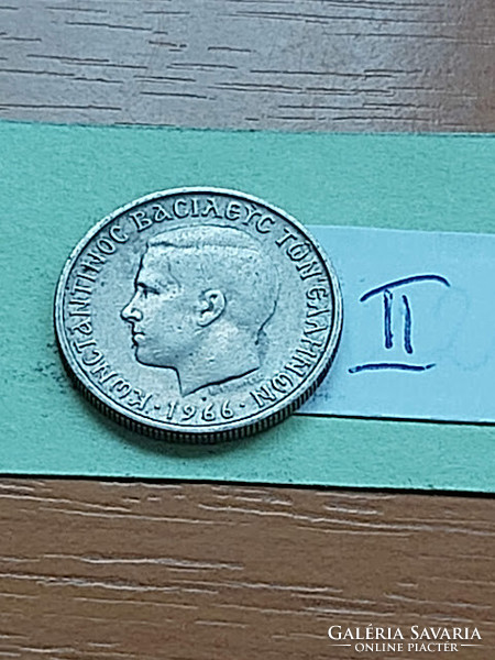 GÖRÖGORSZÁG 1 DRACHMA 1966  Réz-nikkel,  II. Konstantin király   II