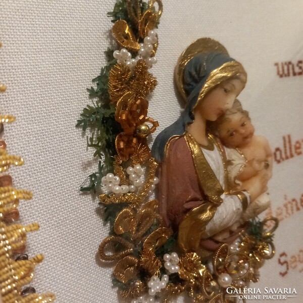 Diorama, religious object, wall decoration, mural.