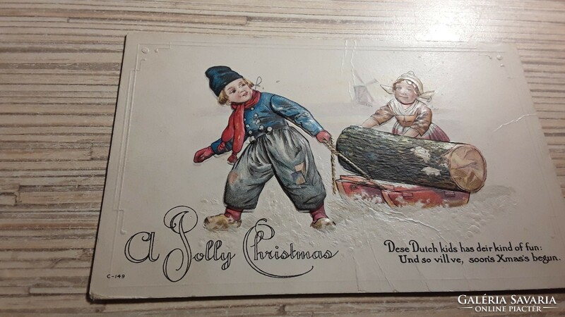 Antique embossed greeting postcard.