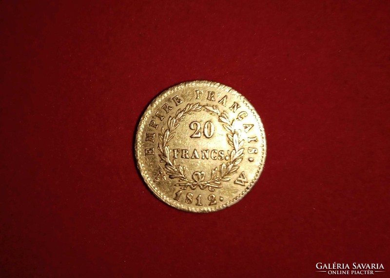 Gold 20 francs 1812 aunc bonaparte napoleon with certification