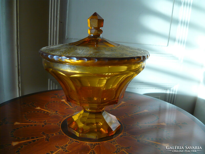 Antique bonbonier with gilded lid
