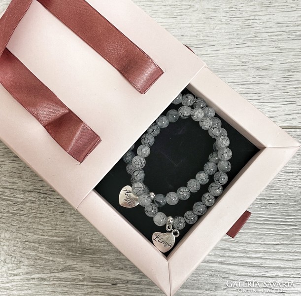Mother-daughter bracelet set - gray