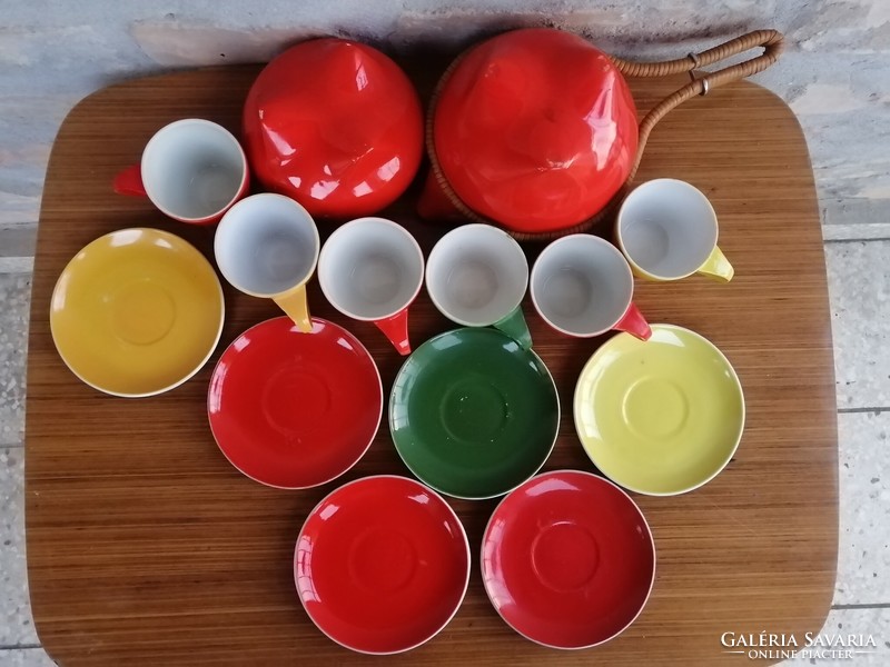 Colorful Zsolnay mocha / coffee set _ várdeák ildíko ceramicist