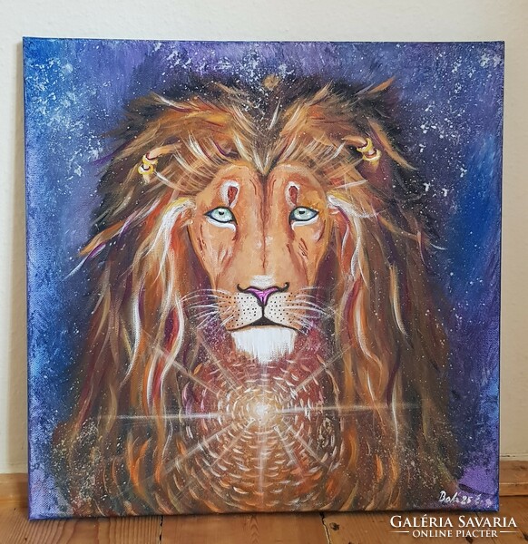 Sky lion acrylic painting