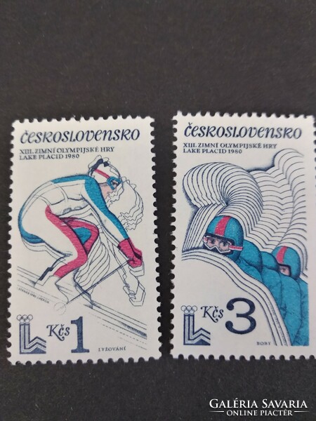 Csehszlovákia 1980, téli olimpia Lake Placid, postatiszta