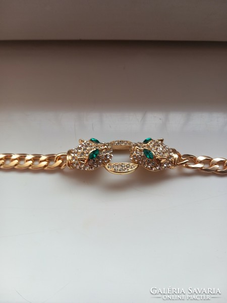 Gold-plated leopard bracelet