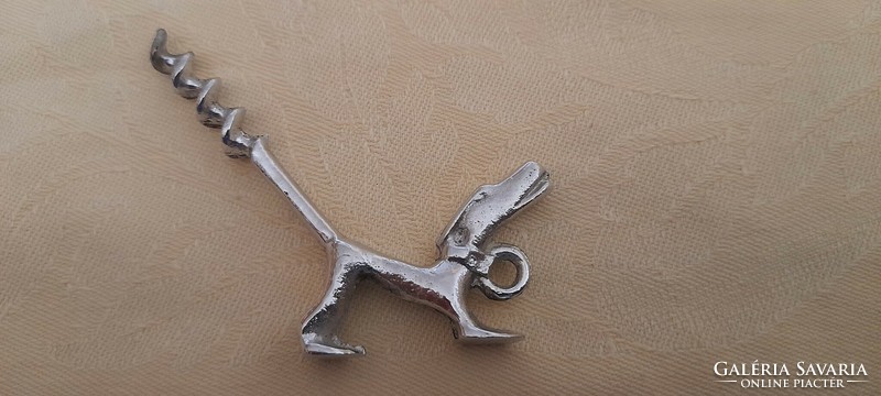 Old corkscrew keychain dog metal 7cm