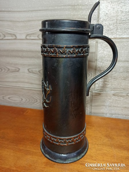 Flawless copper hunting cup with glass insert