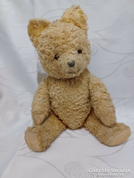 Old straw teddy bear 36 cm