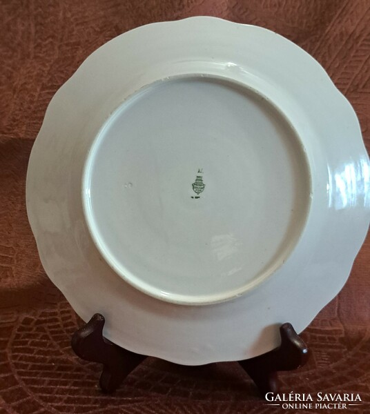 Régi Zsolnay madaras porcelán lapos tányér 1 (L4552)