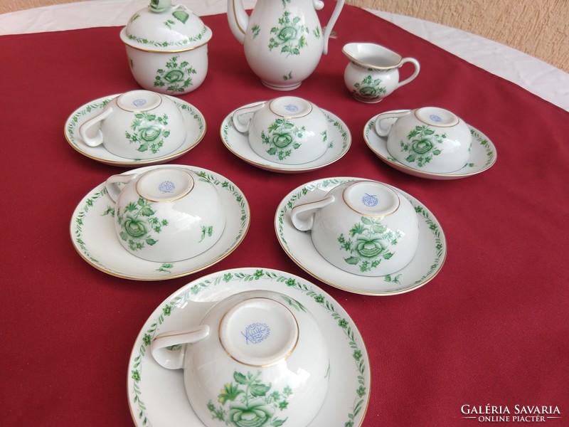 Herend 6-person rose pattern coffee set, perfect, for Easter, now without a minimum price..